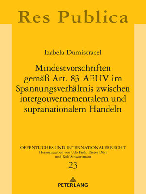 cover image of Mindestvorschriften gemaeß Art. 83 AEUV im Spannungsverhaeltnis zwischen intergouvernementalem und supranationalem Handeln